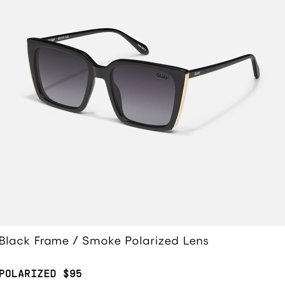 NWT Front Cover Black Smoke Polarized Quay Sunnies